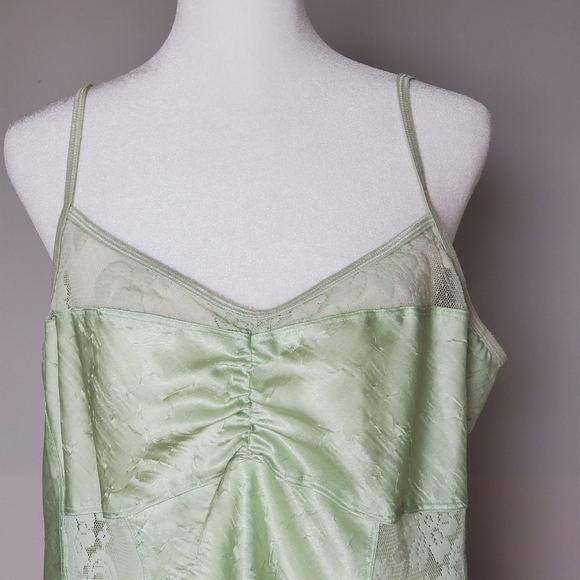 Vintage Y2K Bisou Bisou Intimates Slip Gown Dress Lace Strappy Green Size XL - Picture 4 of 11